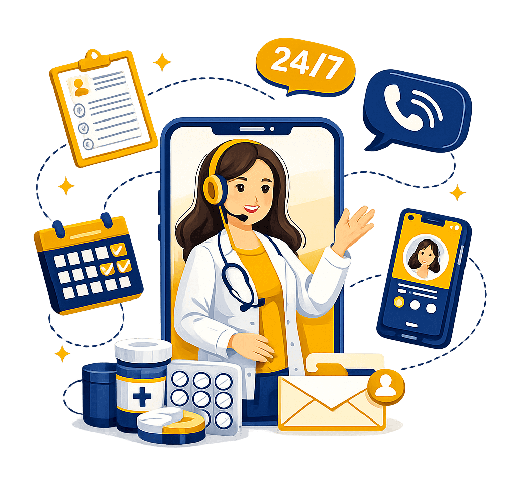 AI receptionist handling patient bookings and appointment scheduling for a medical clinic
