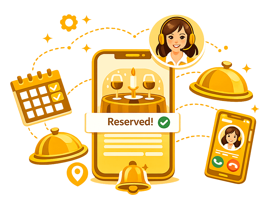 AI voice agent managing restaurant bookings and customer calls automatically