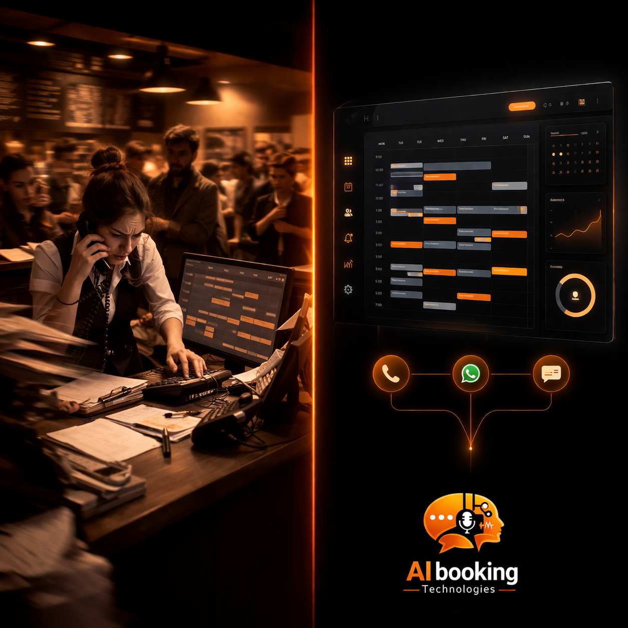 AI Booking before & after